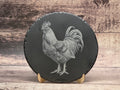 Laser Engraved Rooster on Slate